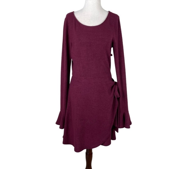 Lulus Favorite Tune Burgundy Faux Wrap Sweater Dress - Picture 5 of 16